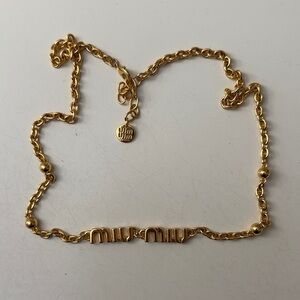 Miu Miu Gold Logo Necklace